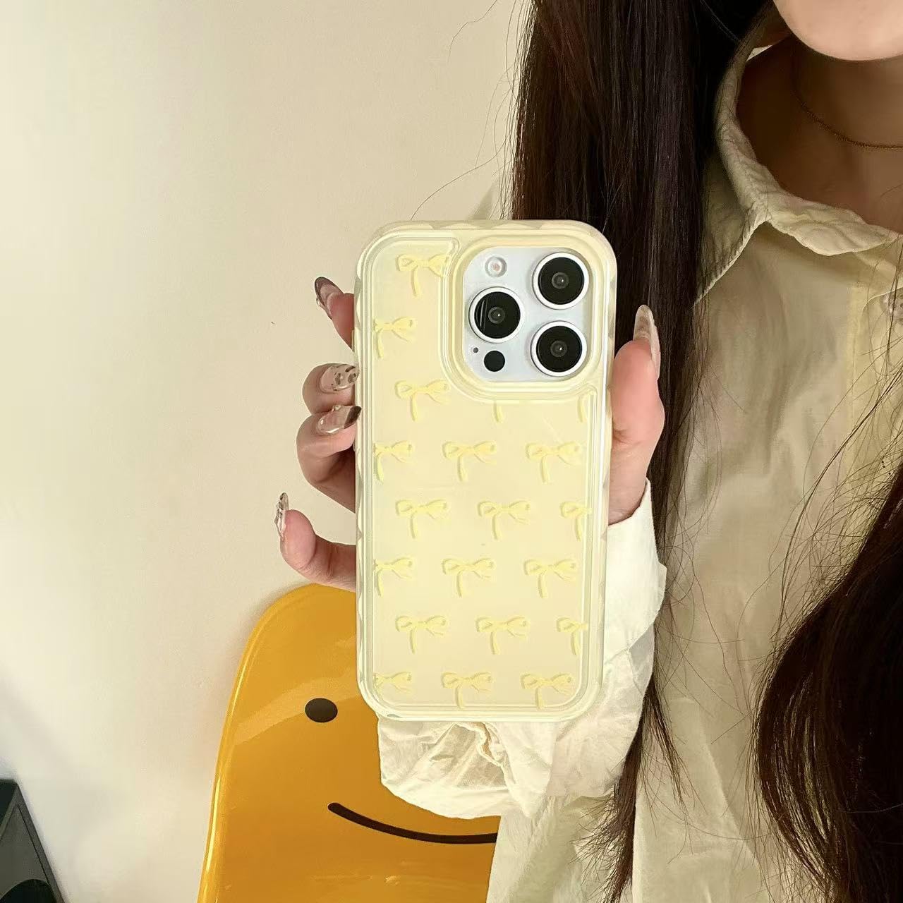 クリスチァンディオールアイホン12ケース イエロークリーム色新品未使用 Amazon.co.jp: iphone 12 用 ケース ミニリボン イエロー 女子 韓国